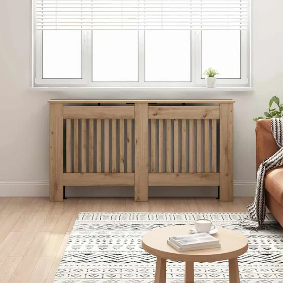 vidaXL Radiatorcover Artisan Egetræ 152 x 19 x 81,5 cm