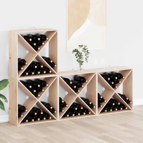 vidaXL Vinfad 4 stk, Naturfarvet, 62 x 25 x 62 cm, Massiv fyrretræ