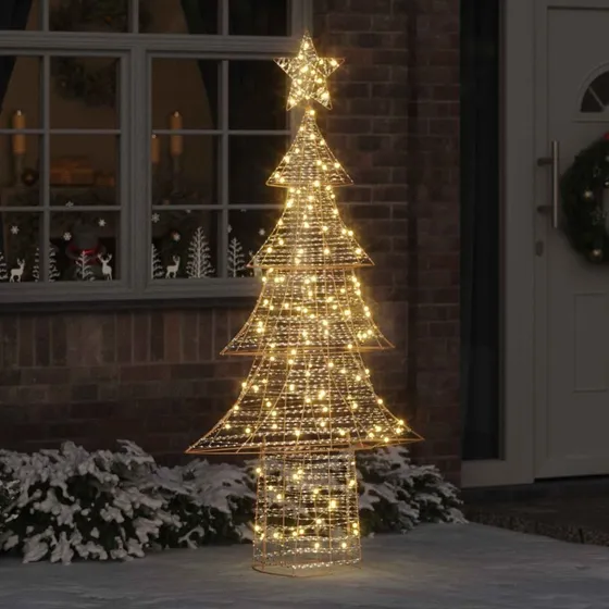vidaXL Juletræ 181 cm med 240 LED'er, Varm hvid