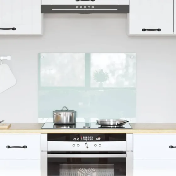 vidaXL Køkkenbacksplash Mælk 70 x 50 cm hærdet glas