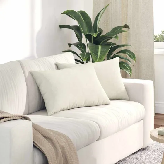 vidaXL Sofapuder 2 stk Creme 60 x 40 cm Velourstof