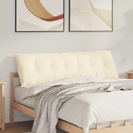 vidaXL Rygpude Creme 160 x 50 cm Velourstof