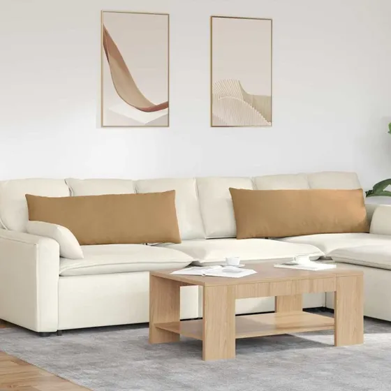 vidaXL Sofapuder 2 stk, 120 x 40 cm, Brun, Velourstof