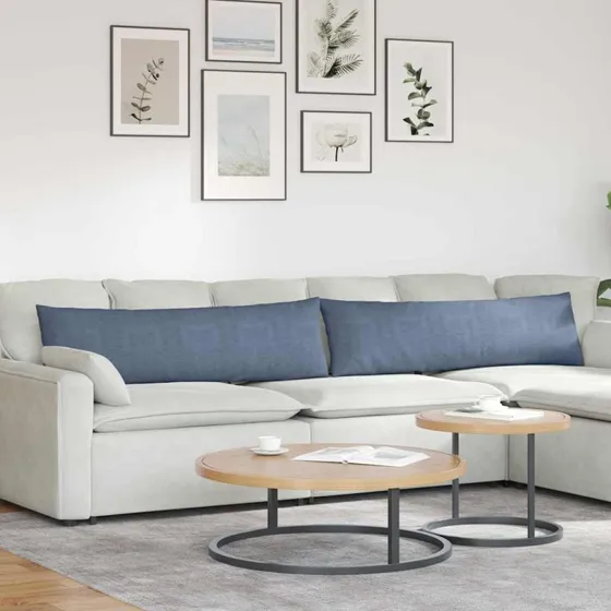 vidaXL Sofapuder 2 stk, Blå, 145 x 40 cm, Velourstof
