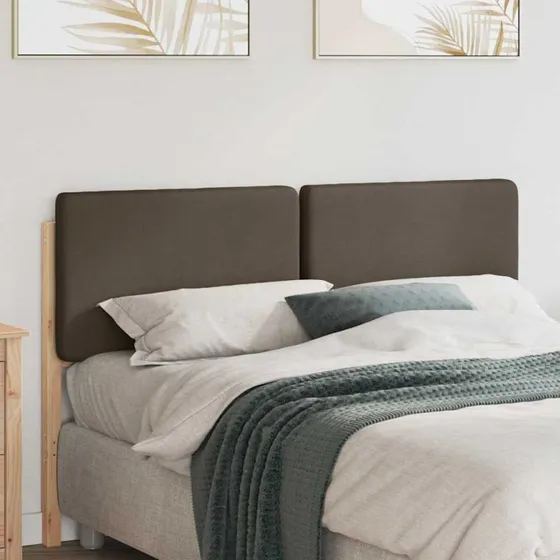 vidaXL Polstret Sengegavl 160 cm Brun/Taupe Massiv Fyrretræ
