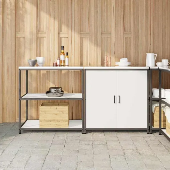 vidaXL Køkkenopbevaringssæt 2 stk Hvid 180 x 50 x 92 cm