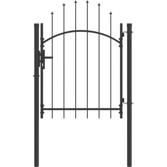 vidaXL Haveport med lås Grå 150 x 100 cm Stål