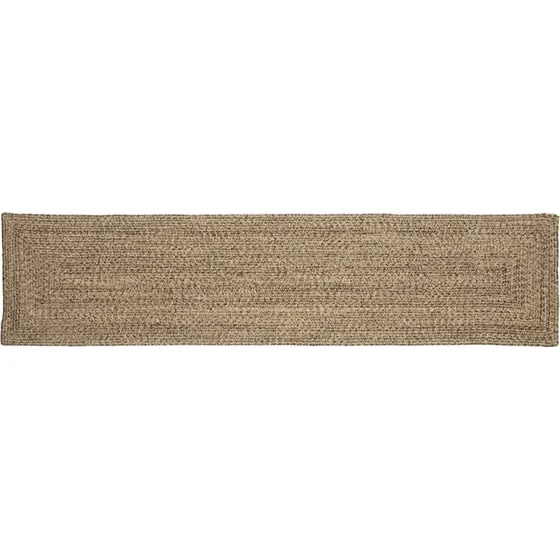 vidaXL Områdetæppe 60 x 200 cm Naturfarvet og Sort Jute