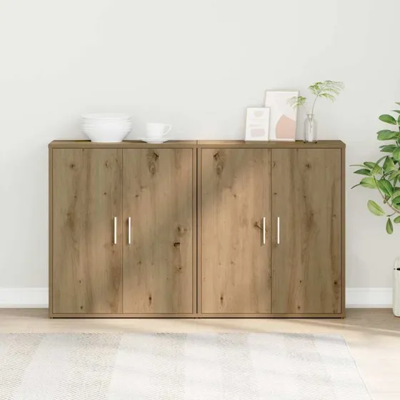 vidaXL Sideboard 2-del 60 x 31 x 70 cm Artisan Egetræ
