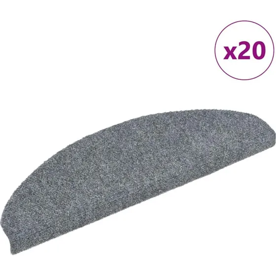 vidaXL trappemåtter selvklæbende 20 stk. 65x21x4 cm lysegrå
