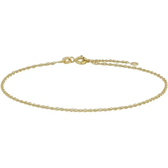 Siersbøl Cordel ankelkæde 9 kt. guld, justerbar