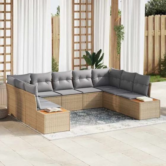 vidaXL Havesofa Sæt 5-pcs Beige/Lys Grå Polyrattan