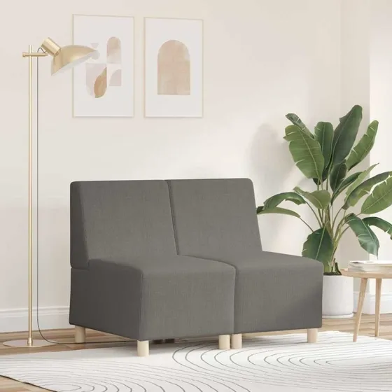 vidaXL Modulsofa Enhed Uden Arme 2 stk Lysegrå 55 x 74 x 82 cm