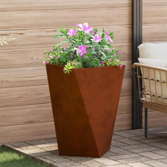 vidaXL Plantekasse Rusten 50x50x75 cm Cortenstål