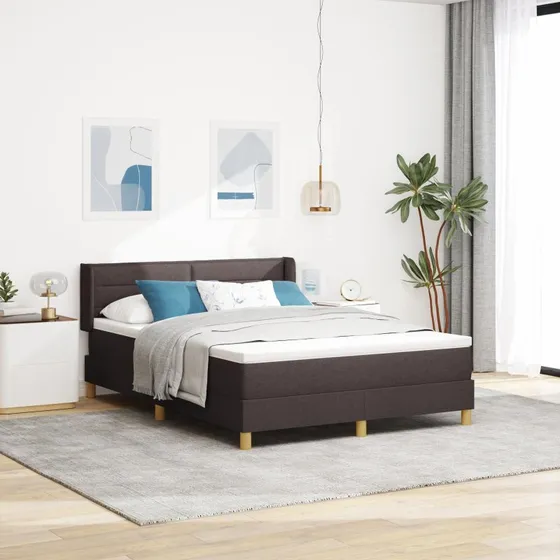 Kontinentalseng med madras Mørk Brun 200 x 160 cm, Polyester