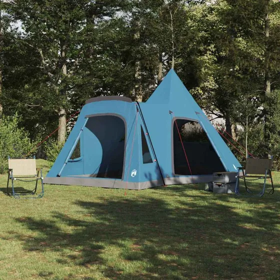 vidaXL Teepee Telt 5 Pers. med Tag, Blå, 545 x 450 x 295 cm