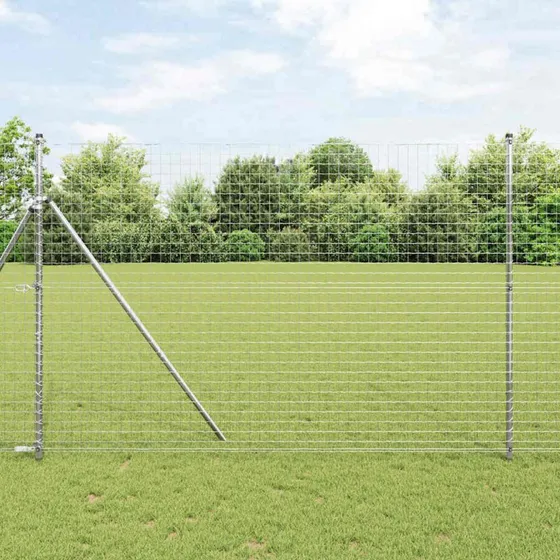 vidaXL Euro Hejn 1,5 x 10 m Sølv PVC-belagt jern