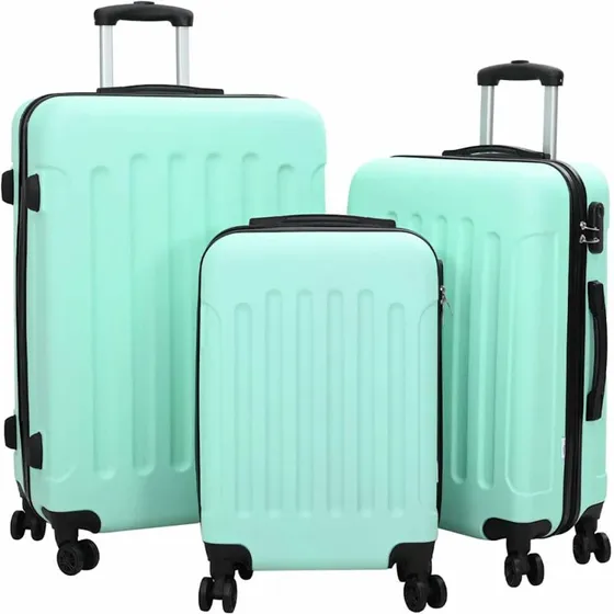 vidaXL Kuffert Sæt 3 stk Mintgrøn 50 x 31 x 78 cm ABS Plastik med Lås