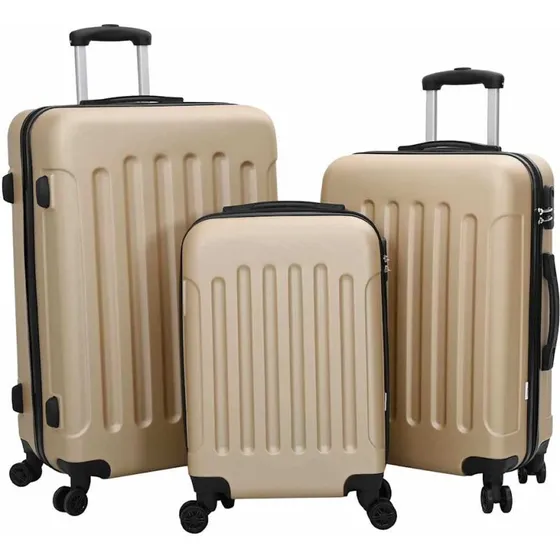 vidaXL Kuffert Sæt 3 stk Champagne 50 x 31 x 78 cm ABS