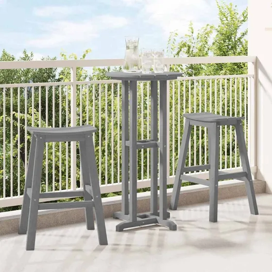 vidaXL Barbænk 2 stk Lysegrå 52 x 43 x 73,5 cm HDPE