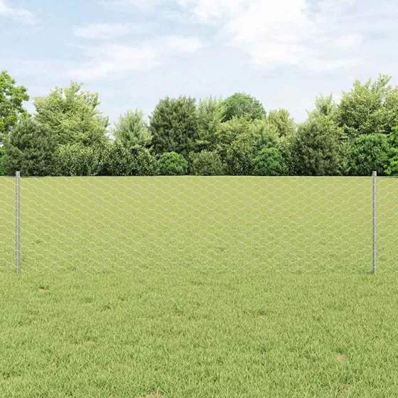 vidaXL Hegn med Post Sølv 0,6 x 50 m