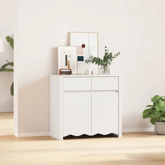 vidaXL Sideboard Drammen Hvid 79 x 43 x 75,5 cm Massivt Fyrretræ