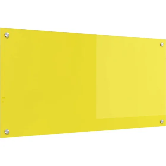 vidaXL Køkkenbacksplash Gul 100x50 cm hærdet glas