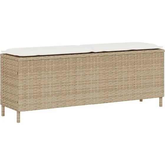 vidaXL havebænk med hynde 110x30x40,5 cm polyrattan beige