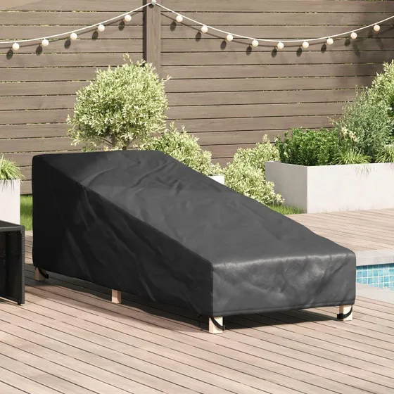 vidaXL Udendørs Møbelovertræk Sort 195 x 76 x 82 cm 600D Oxford Stof