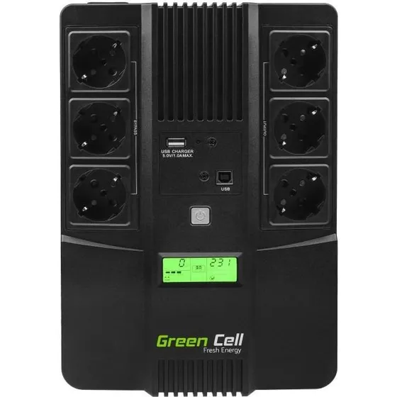 Green Cell AiO 800VA 480W UPS med LCD og 6 udtag