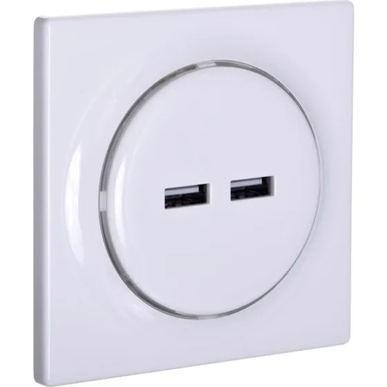 Fibaro Walli N USB Vægudtag 2xUSB Hvid