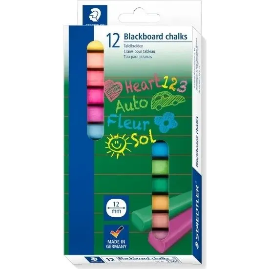 Staedtler 2360 Tavlekridt 12 farver, 13x90 mm