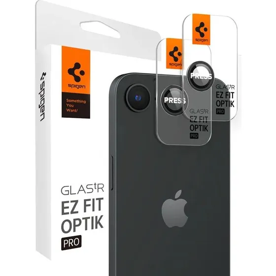 Spigen Glass.tR Optik Pro 2 Pack - Sort - iPhone 17e/16e