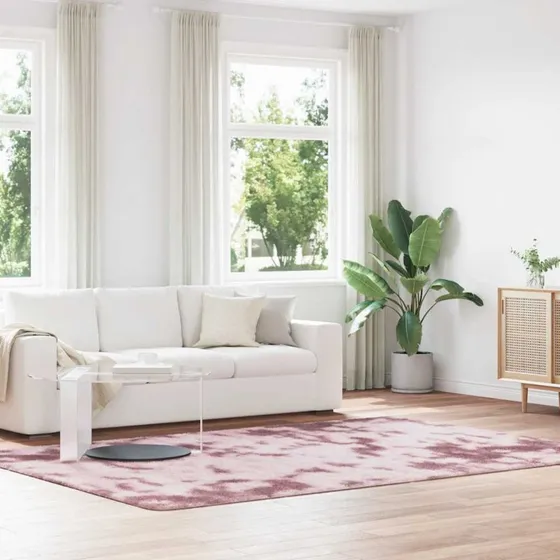 vidaXL Navarra Shaggy Gulvtæppe 200x290 cm Støvet Rosa