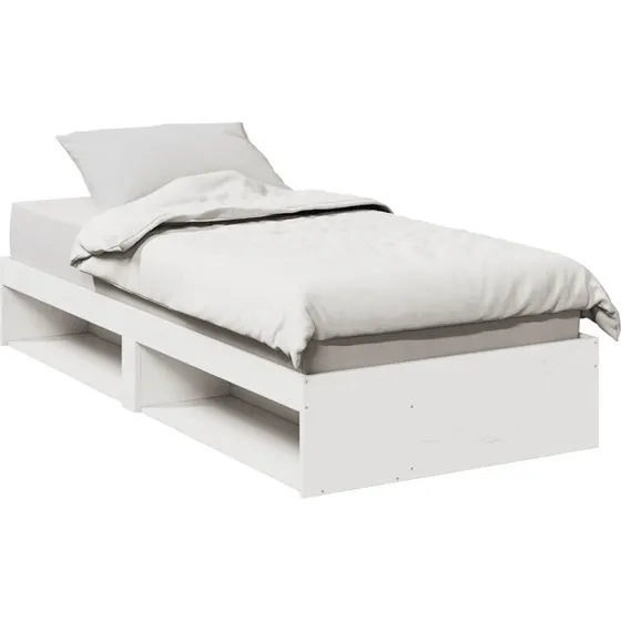 vidaXL Daybed med Reol, 75x190 cm, Hvid, Massivt Fyrretræ