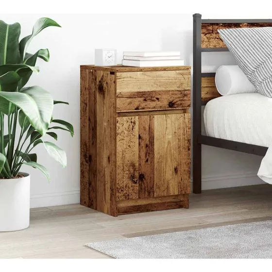 vidaXL Sengeskabe 2 stk. 39x35x65 cm konstrueret træ antikt træ