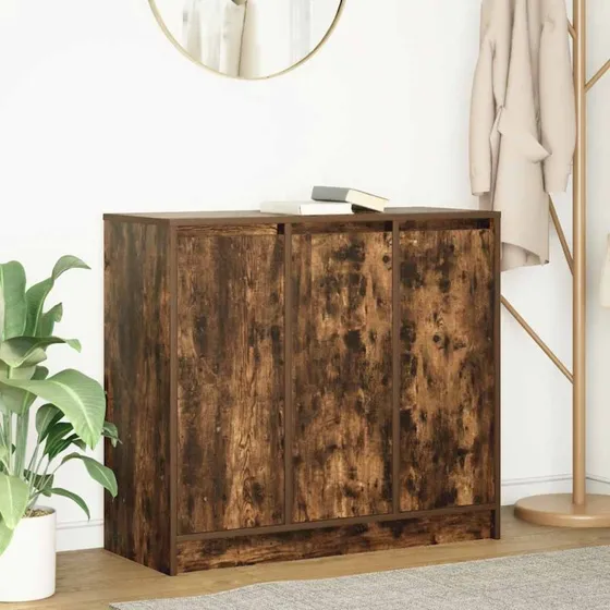 vidaXL Skænk 85x34x76 cm Konstrueret Træ Røget Egetræsfarve