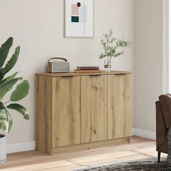 vidaXL Skænk 90,5x30x70 cm Konstrueret Træ Hvid