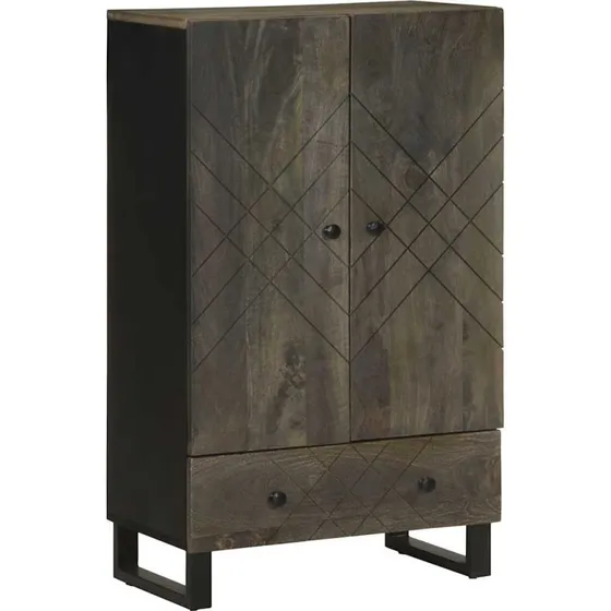 vidaXL Skab 60x33x100 cm massivt mangotræ sort