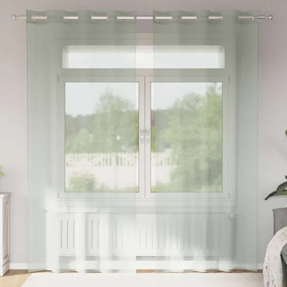 vidaXL Voile-Gardiner med Øskner 140x225 cm Lysegrå
