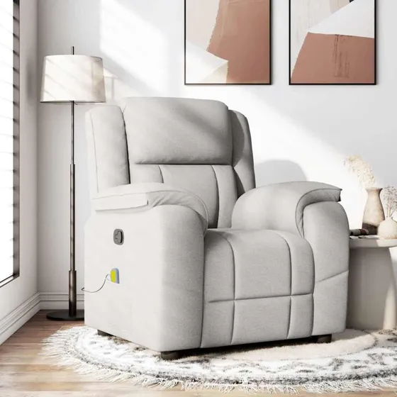 vidaXL Massagestol Stof Skygrå 135°