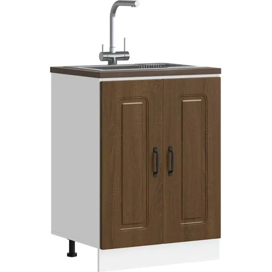 vidaXL Kalmar Underskab til Vask 60x46x81,5 cm Brun Eg