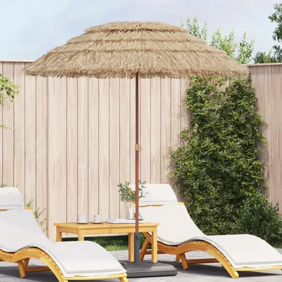 vidaXL Strandparasol Naturfarvet 160 x 160 x 196 cm