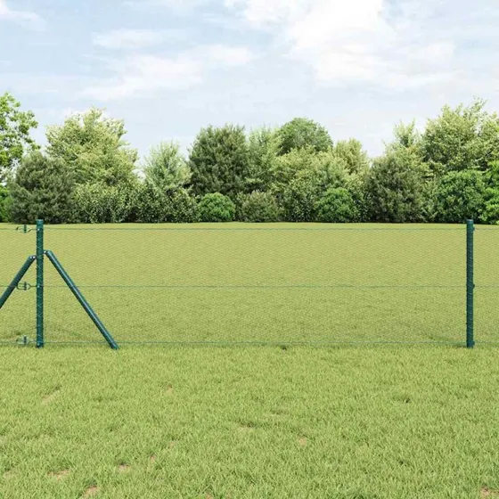 vidaXL Hegnspæl Grøn 0,8 x 50 m PVC-belagt stål