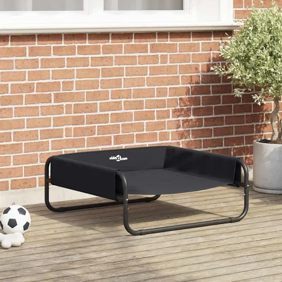 vidaXL Hundeseng Sort 75 x 75 x 30 cm Stål