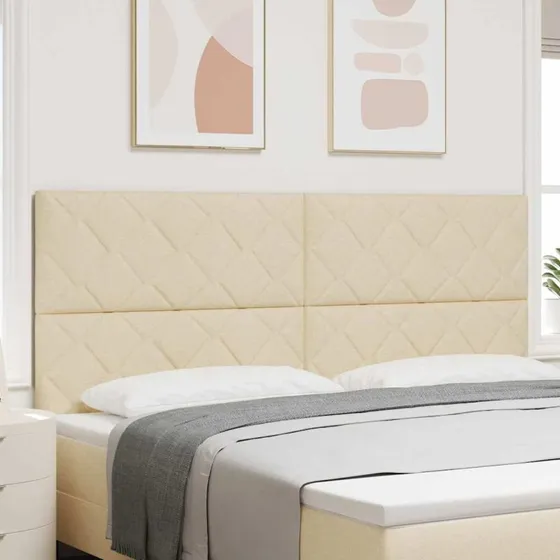 vidaXL Hovedgærde Creme 200 cm Stof