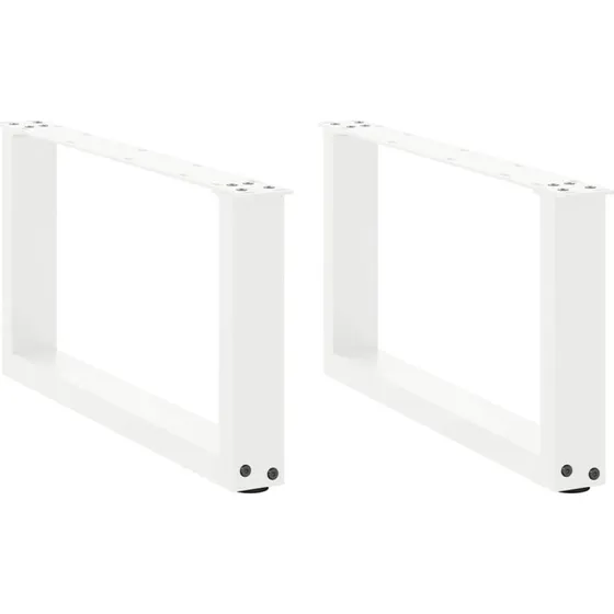 vidaXL U-formet sofabordsben 2 stk. hvid 60x(30-31) cm stål