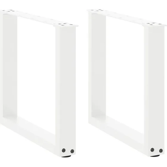 vidaXL U-formet sofabordsben 2 stk. hvid 50x(42-43) cm stål