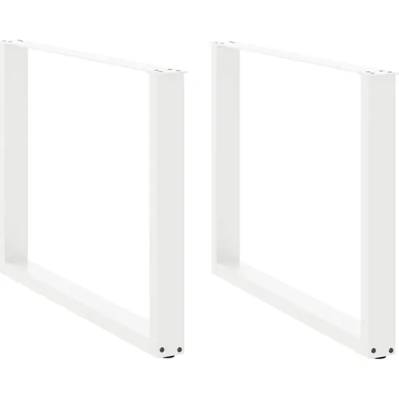 vidaXL U-formet spisebordsben 2 stk. hvid 100x(72-73) cm stål