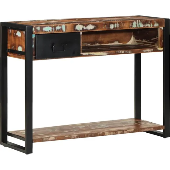vidaXL Konsolbord 100x35x75 cm massivt genbrugstræ flerfarvet